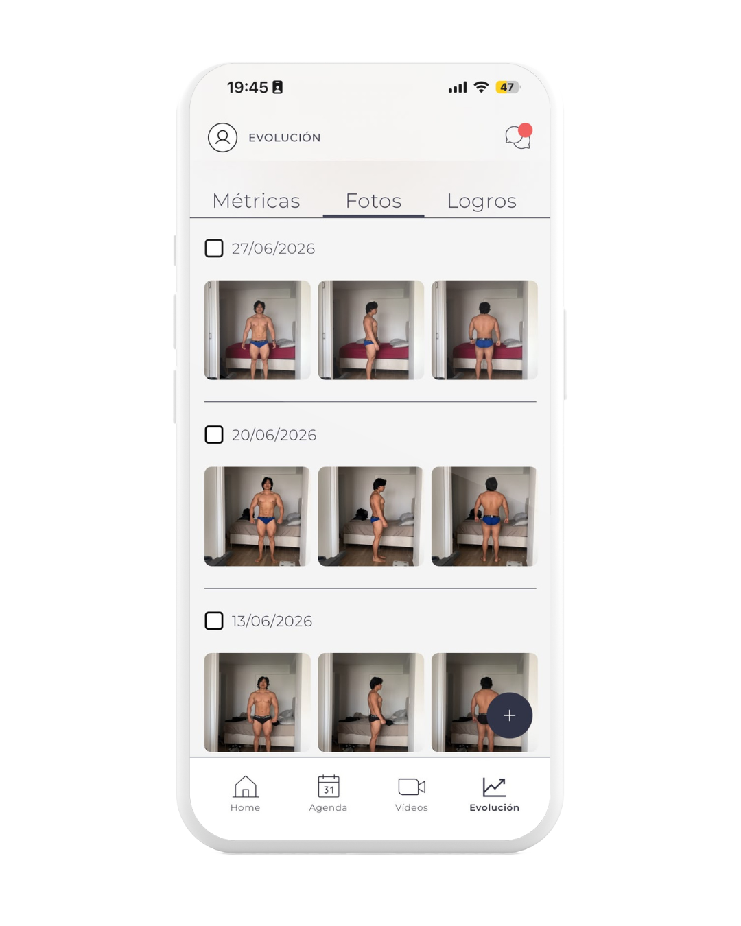 Reportes y evolución dentro de la app