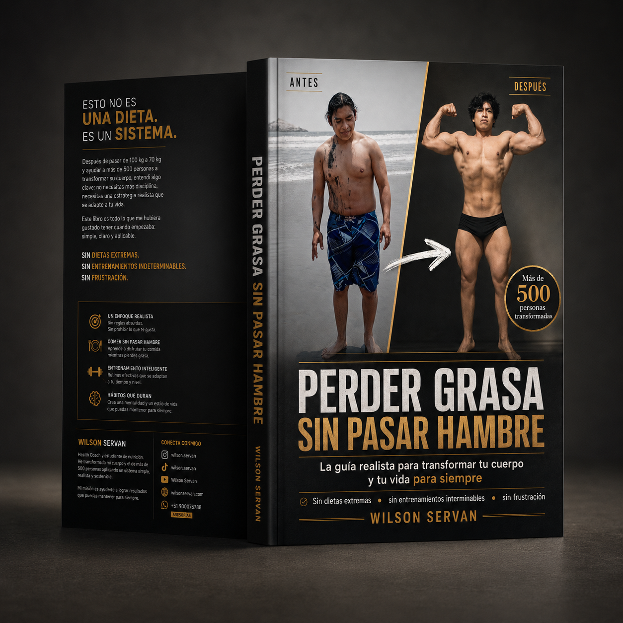 Mockup del libro Perder grasa sin pasar hambre